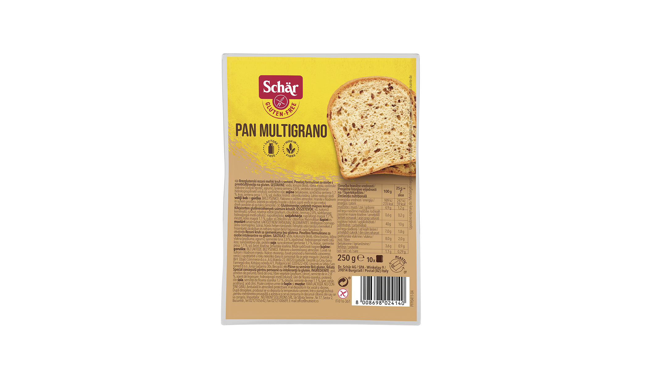 Bezglutenski kruh od više vrsti žitarica - Pan Multigrano
